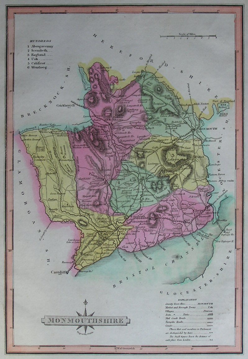 Map of Monmouthshire - Wallis